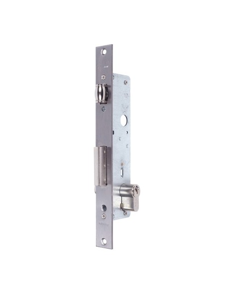 Cerradura metálica embutir inoxidable rodillo/paletón deslizante