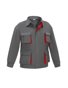 Cazadora multibolsillo gris/roja LINEA 50000
