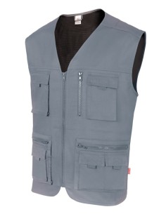 Chaleco multibolsillo acolchado gris 105901