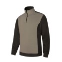 Sudadera cuello cremallera beige/negro 105703