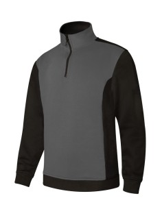 Sudadera cuello cremallera gris/negro 105703