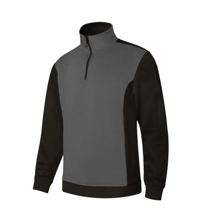 Sudadera cuello cremallera gris/negro 105703