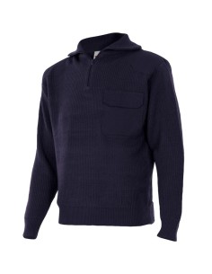 Jersey punto cuello cremallera navy 101