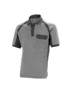 Polo manga corta gris/negro FLEX 670