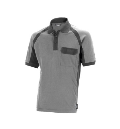 Polo manga corta gris/negro FLEX 670