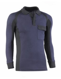 Polo manga larga azul/negro FLEX 681
