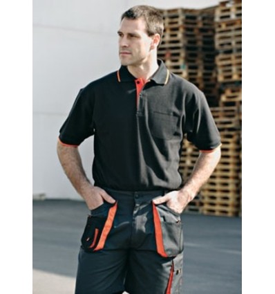 Polo manga corta negro TOP RANGE 647