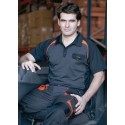 Polo manga corta negro/naranja 964T