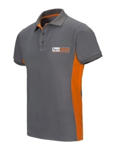 Polo manga corta gris/naranja 105504