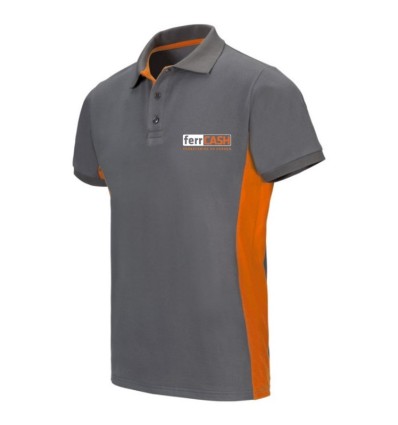 Polo manga corta gris/naranja 105504