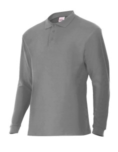 Polo piqué manga larga gris 105503
