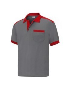 Polo manga corta gris/rojo CARGO L5000
