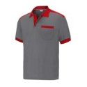 Polo manga corta gris/rojo CARGO L5000