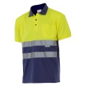 Polo manga corta alta visibilidad amarillo/navy 173