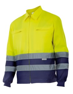 Cazadora multibolsillo alta visibilidad amarillo/navy 153