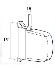 Recogedor persiana 18 mm sobreponer plástico