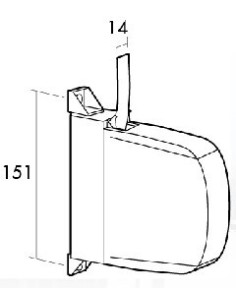 Recogedor persana 14 mm sobreponer plástico