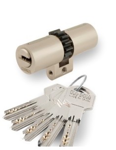 Cilindro seguridad perfil suizo mod SPR14 niquelado
