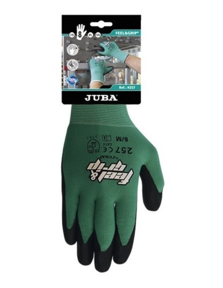 Guante nylon verde/negro MONTAJE H257