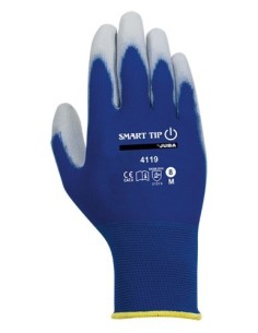 Guante poliester-PU tecnología táctil SMART TIP H4119