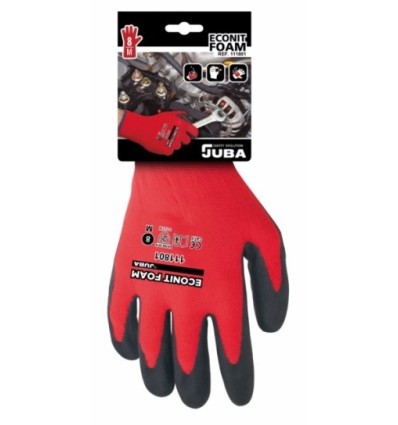 Guante nylon rojo/negro MECANICO H111805