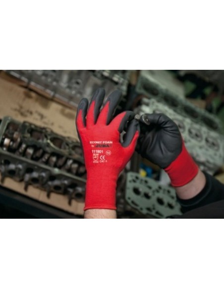 Guante nylon rojo/negro MECANICO H111805
