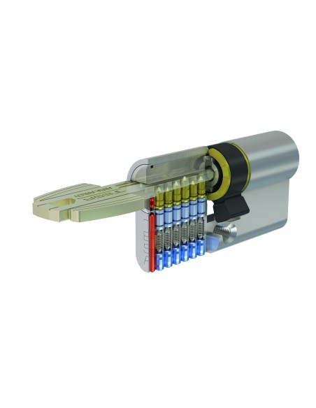Cilindro seguridad T60 leva larga T655 niquelado
