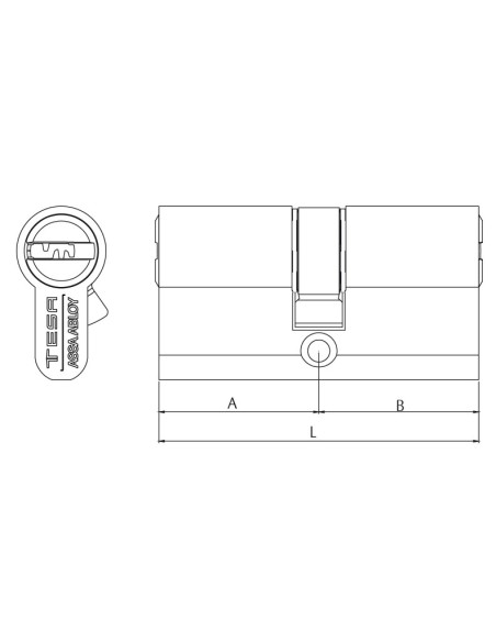 Cilindro seguridad T60 leva larga T655 niquelado