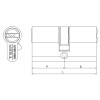 Cilindro seguridad T60 leva larga T655 niquelado