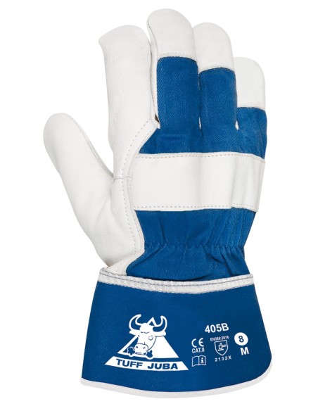 Guante tipo americano piel flor vacuno-lona TUFF 404B