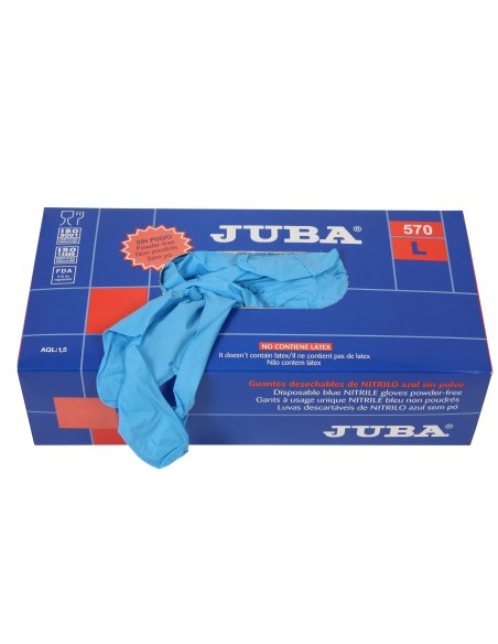 Guante desechable nitrilo sin polvo azul 570