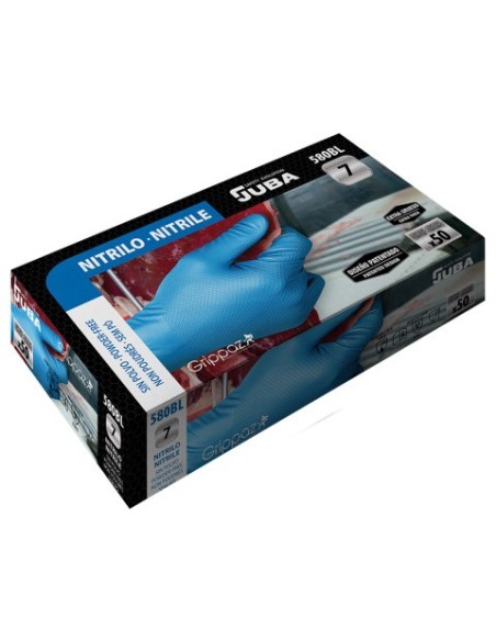 Guante desechable nitrilo máximo agarre azul 580BL