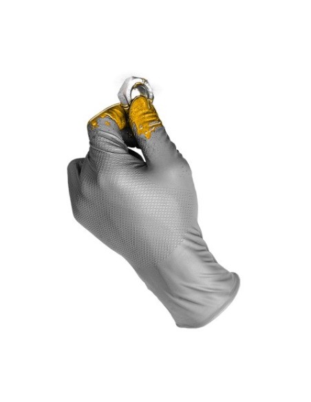 Guante desechable nitrilo máximo agarre gris 580GY