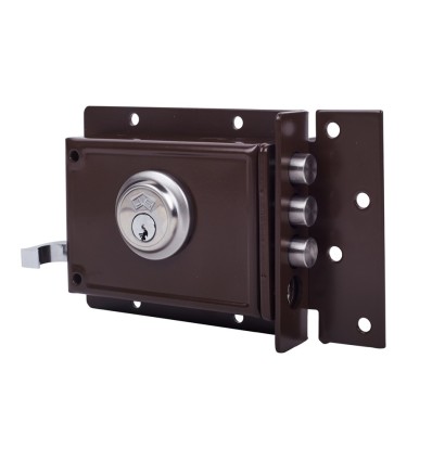 Cerradura sobreponer marrón 143x60 mm mod 231-12
