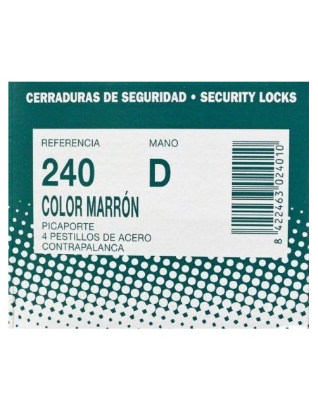 Cerradura sobreponer marrón 88x40 mm mod 240-7