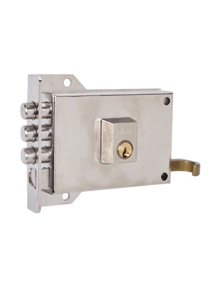 Cerradura sobreponer 120x60mm 7dhn niquelada