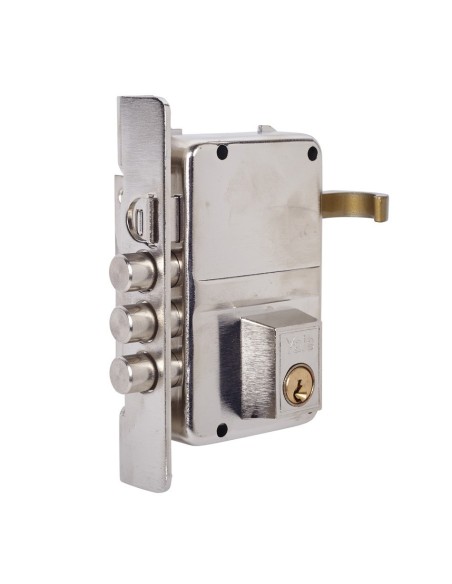 Cerradura sobreponer 70x40mm 8dhn niquelada