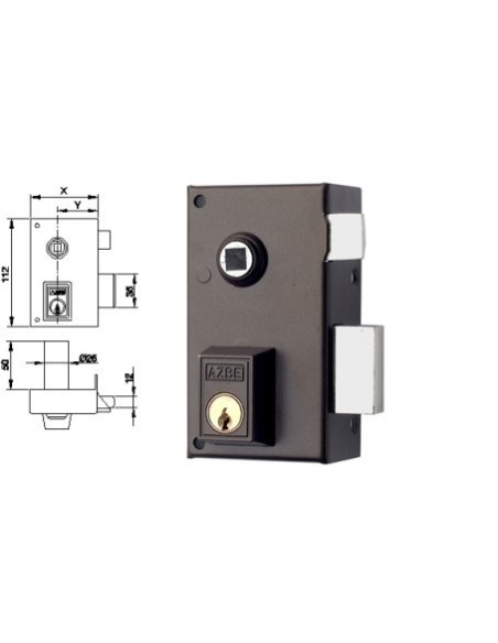Cerradura sobreponer 70x40mm 56c70dhp pintada