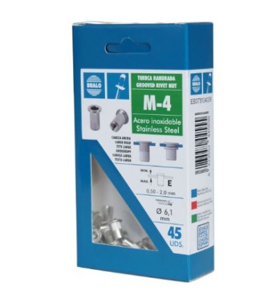 TUERCA RANURADA BAJA INOX 0,5-E-2,0 ECOBLISTER
