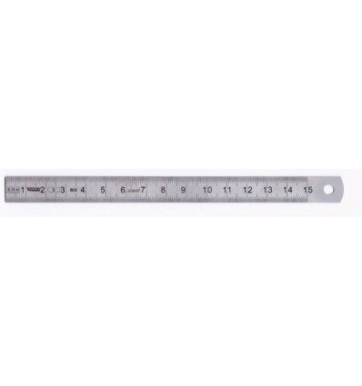 Regla acero inox cromada mate EC Clase II 13 x 05 mm