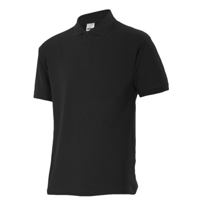 Polo piqué manga corta negro 105502