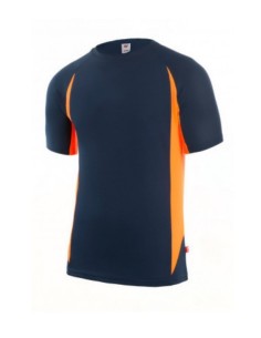 Camiseta técnica manga corta gris/naranja fluor 105501