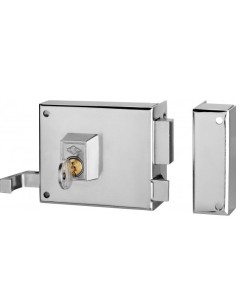 Cerradura sobreponer mod 125 A hierro niquelado 90 x 47 mm