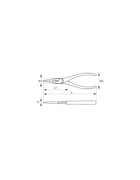 Alicate aislado VDE boca semirredonda modelo 612V