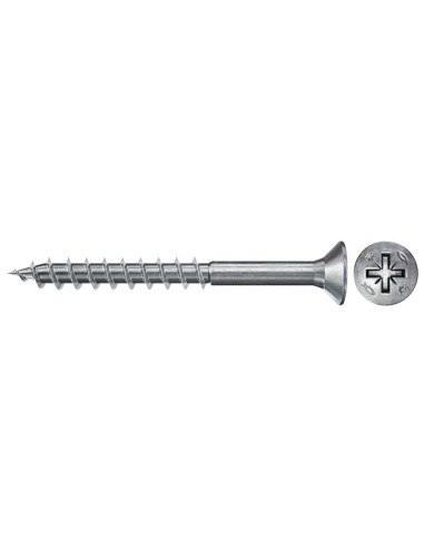 Tornillo madera cabeza plana huella PZ rosca parcial cincado FPF II