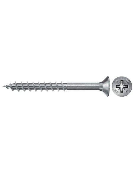 Tornillo madera cabeza plana huella PZ rosca parcial cincado FPF II