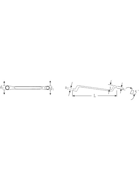 Llave dos bocas estrella acodada DIN 838 mod 20