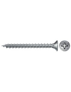 Tornillo madera cabeza plana huella PZ rosca total cincado FPF II