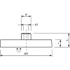 Imán plano con pasador M4-de goma