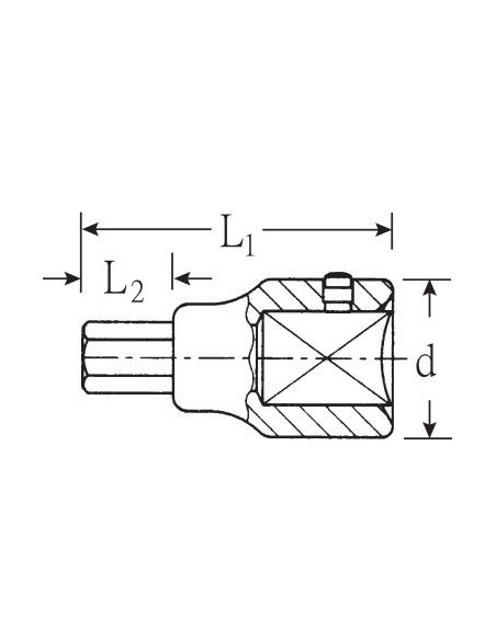 Llave de vaso con punta 1" DIN 7422 mod 64